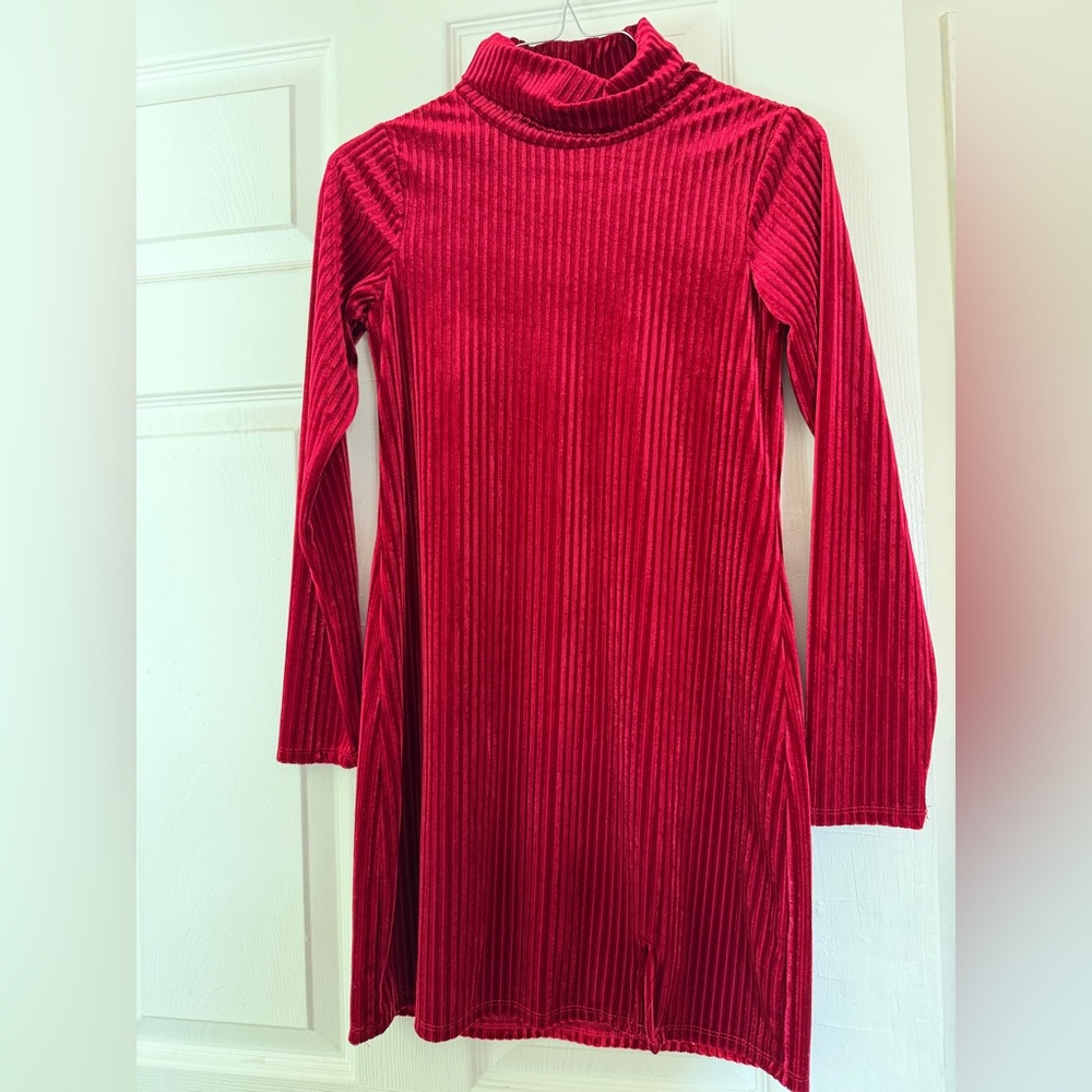 Art Class Red Ribbed Kids Dress
